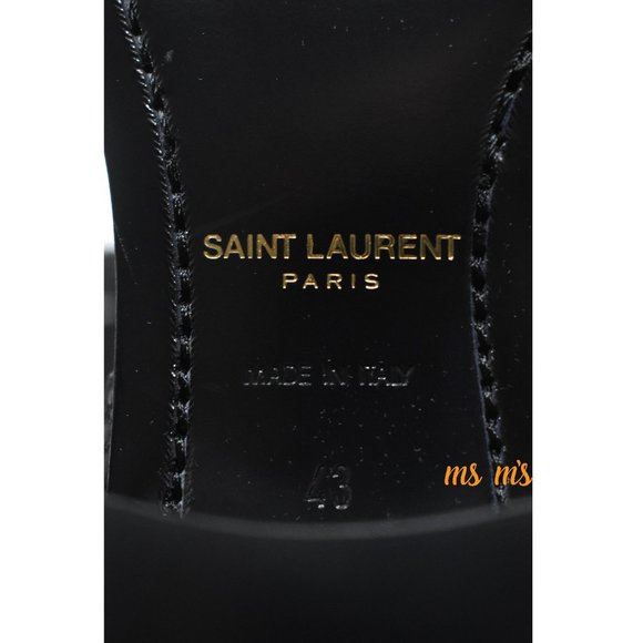 NIB Saint Laurent Black crocodile Suede Boots